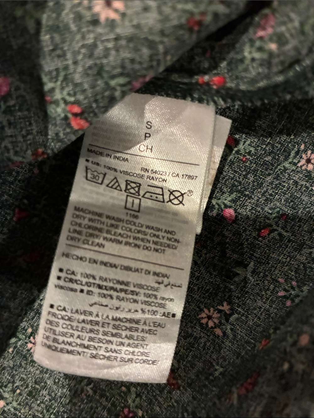 Old Navy Dark Green Floral Wrap Dress - Picture 7 of 8